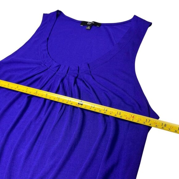 VTG Y2K Express Tank Top Sz.M Purple Lace Trim Scoop Neck - Picture 5 of 9